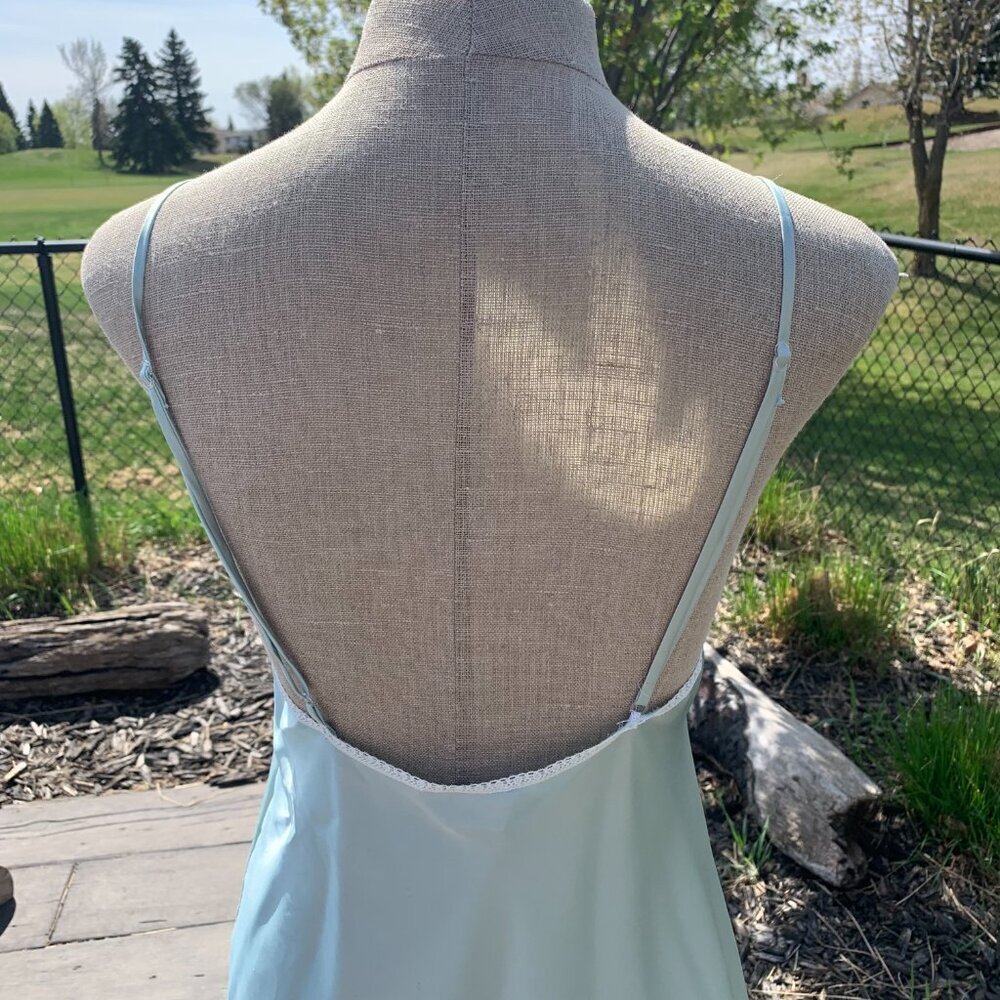 Vintage Y2K Linda Slip Dress Silky Satin Lace Trim Nightie Boho Short Lingerie - Picture 8 of 16